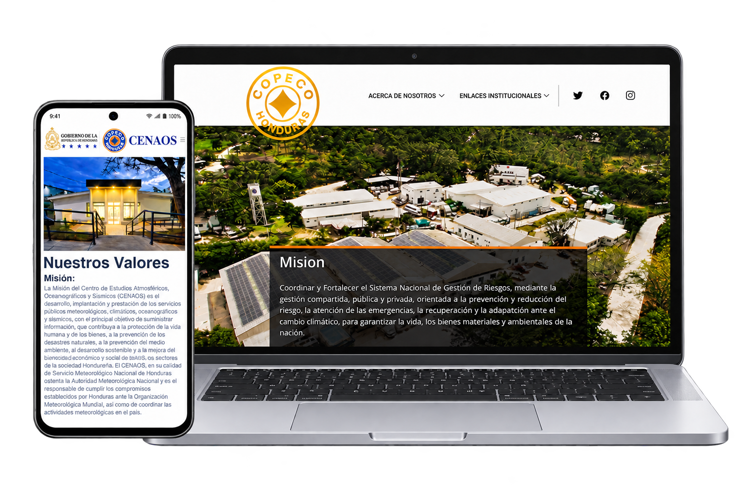 Sitio web COPECO